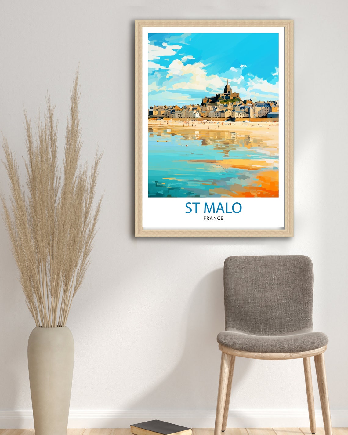 St Malo France Travel Print St Malo Wall Art St Malo Home Decor St Malo Illustration Travel Poster Gift For St Malo France Home - Image 3