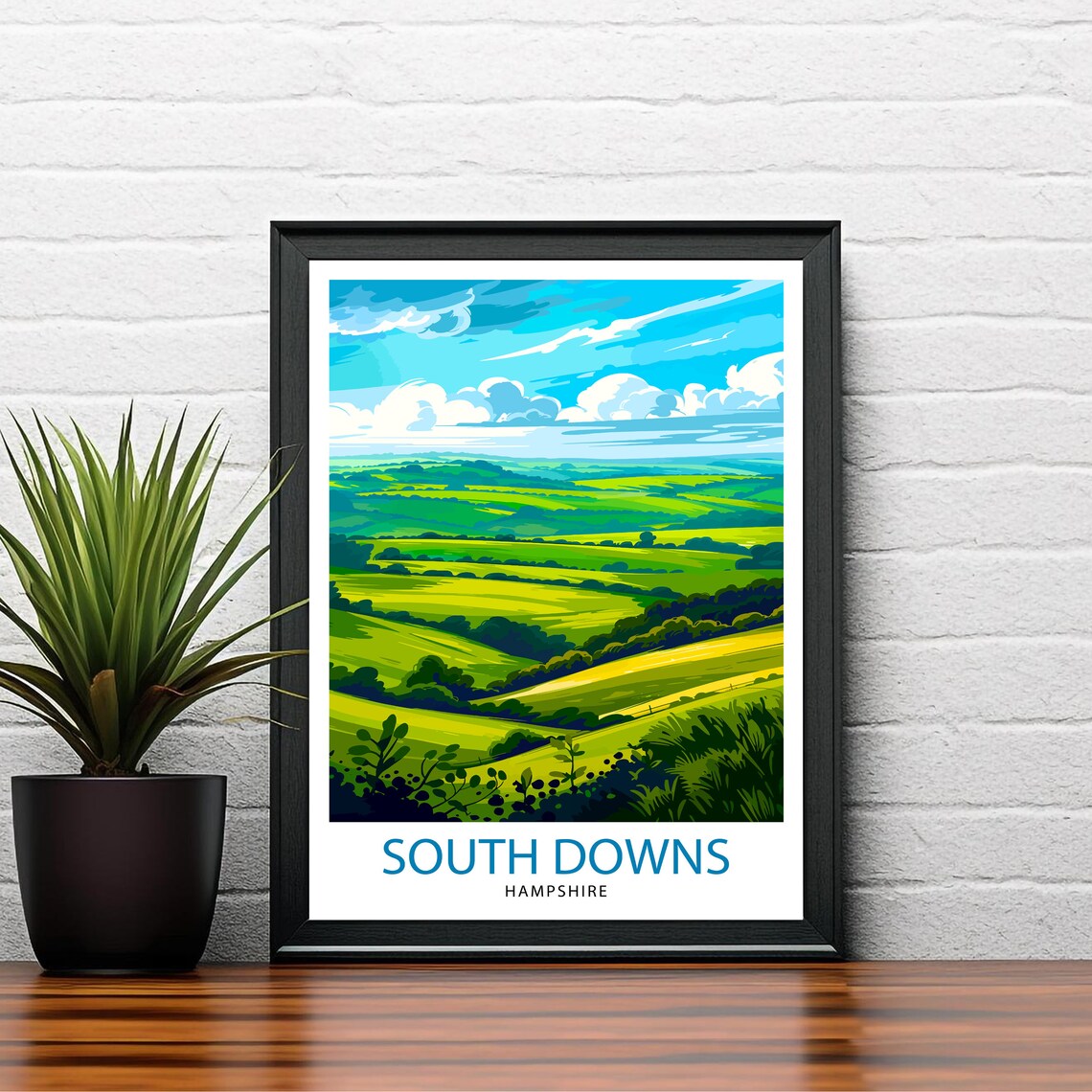 South Downs England Travel Poster, British Landscape - Image 2
