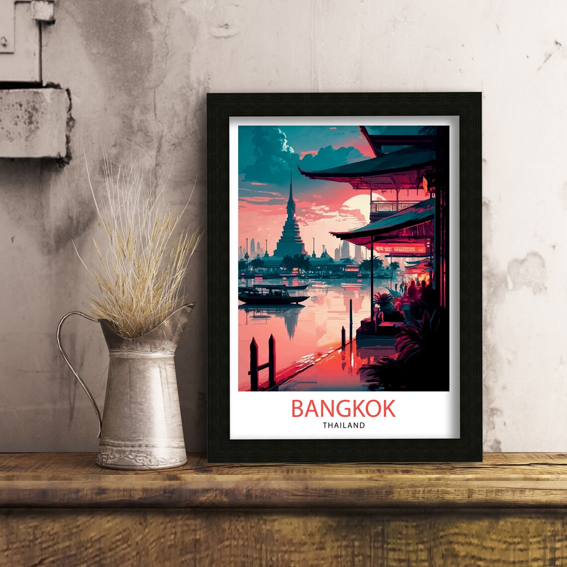 Bangkok Thailand Travel Poster, Asia Wall Decor - Image 3