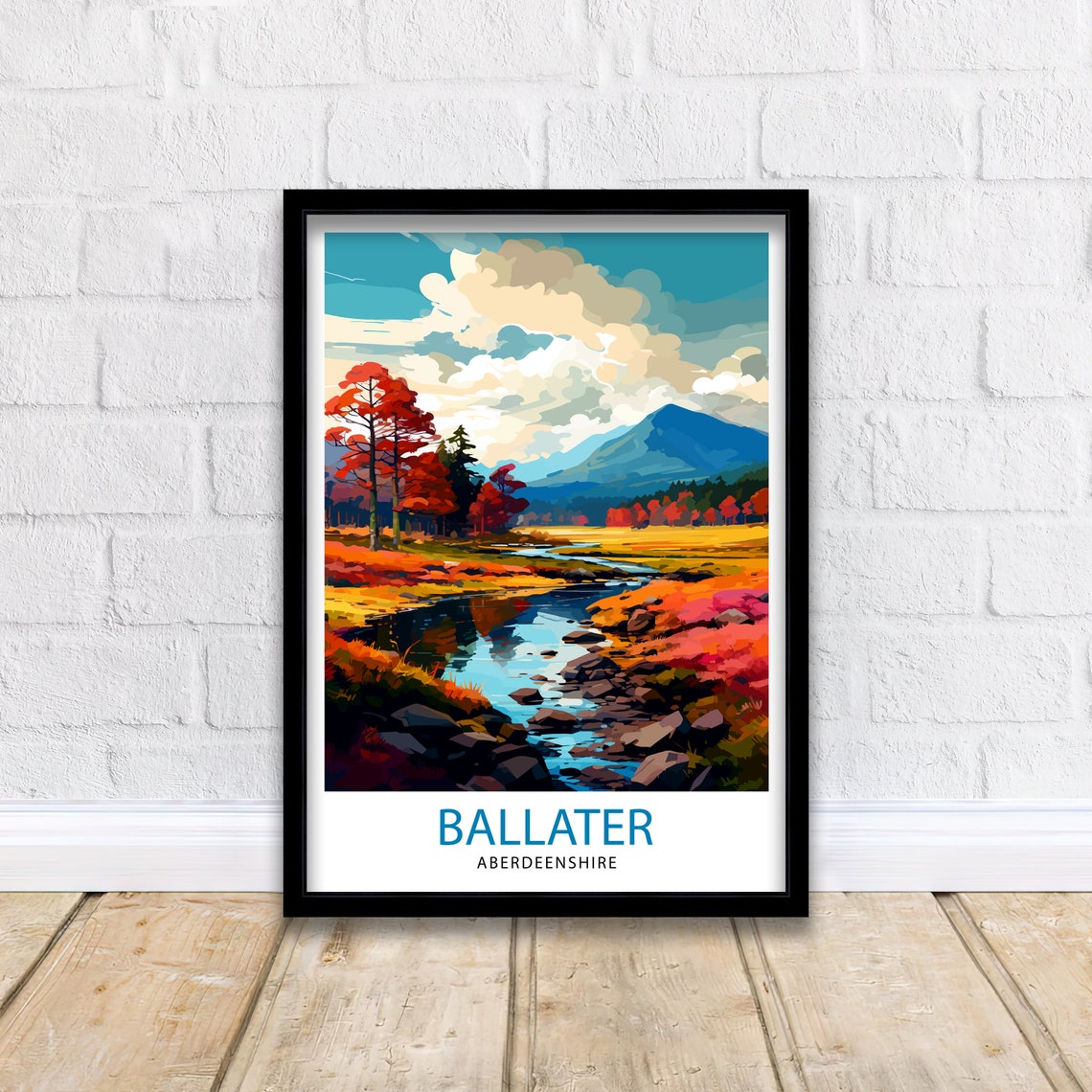 Ballater Aberdeenshire Travel Print Ballater Wall Decor Ballater Poster Aberdeenshire Travel Prints Ballater Art Print Ballater Illustration - Image 2