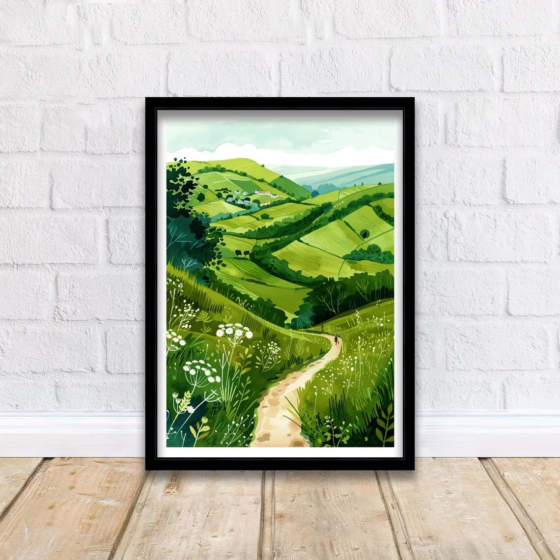 Malvern Hills England Lush Green Rolling Countryside Walk Poster