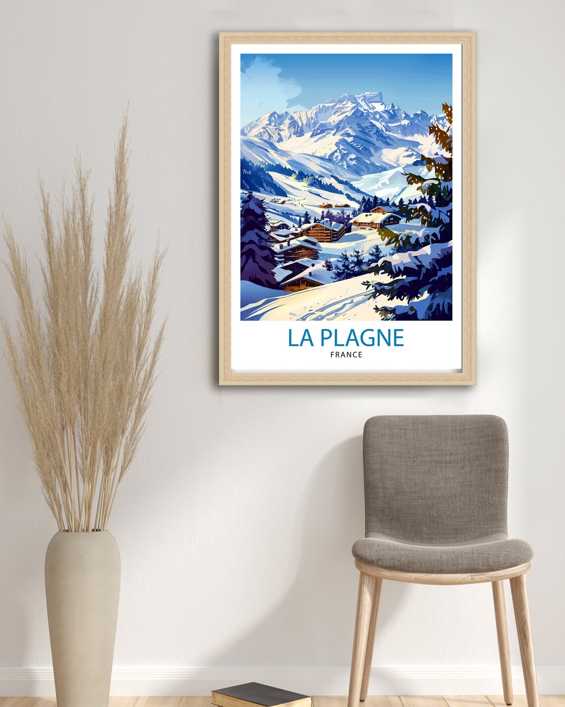 La Plagne France Travel Print Wall Decor La Plagne Wall Decor La Plagne Home Living Decor La Plagne Illustration Travel Poster Gift For - Image 2