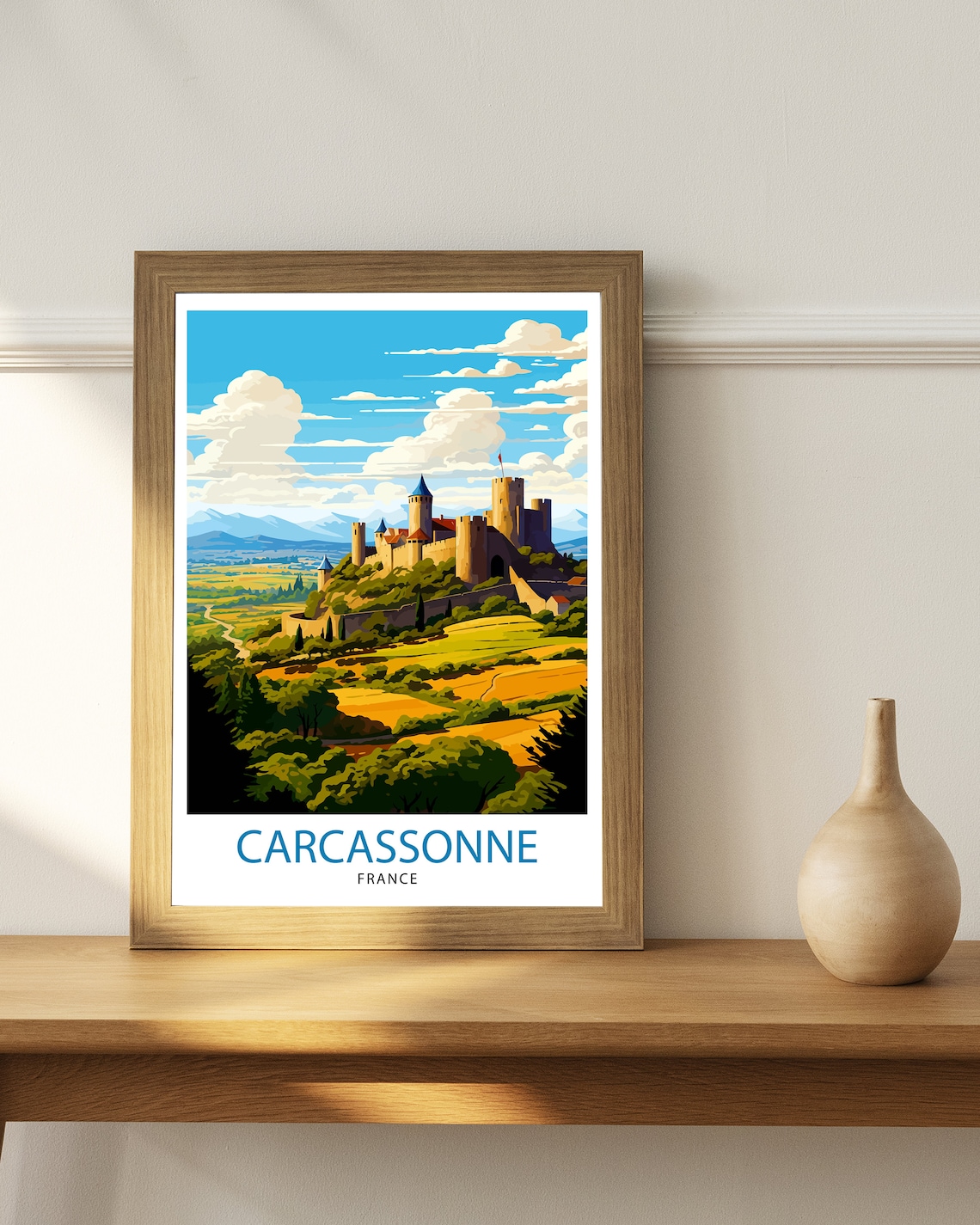 Carcassonne France Medieval Walled City Fortress Travel Poster - Image 3
