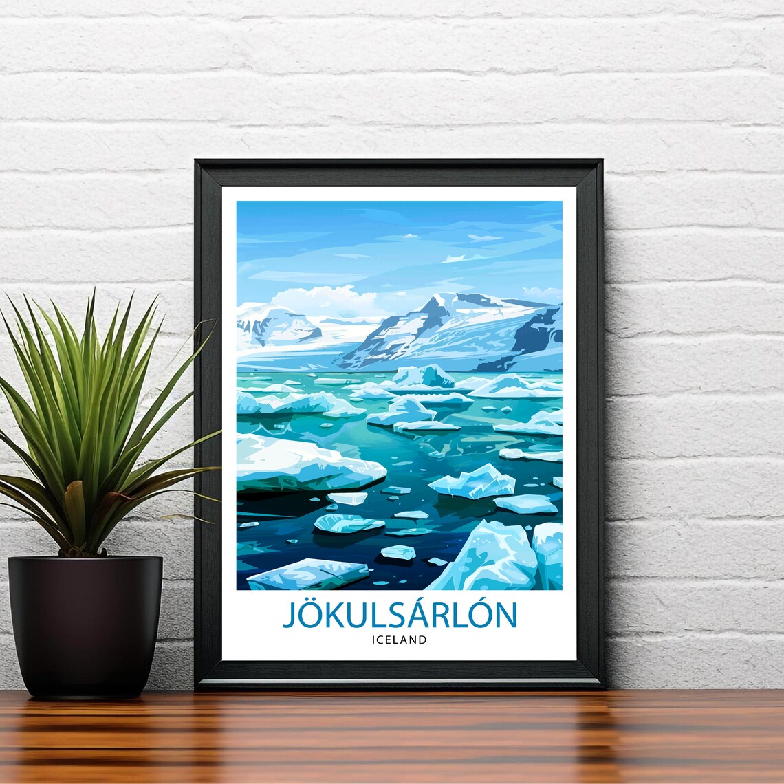 Jokulsarlon Iceland Travel Poster, Europe Decor - Image 2