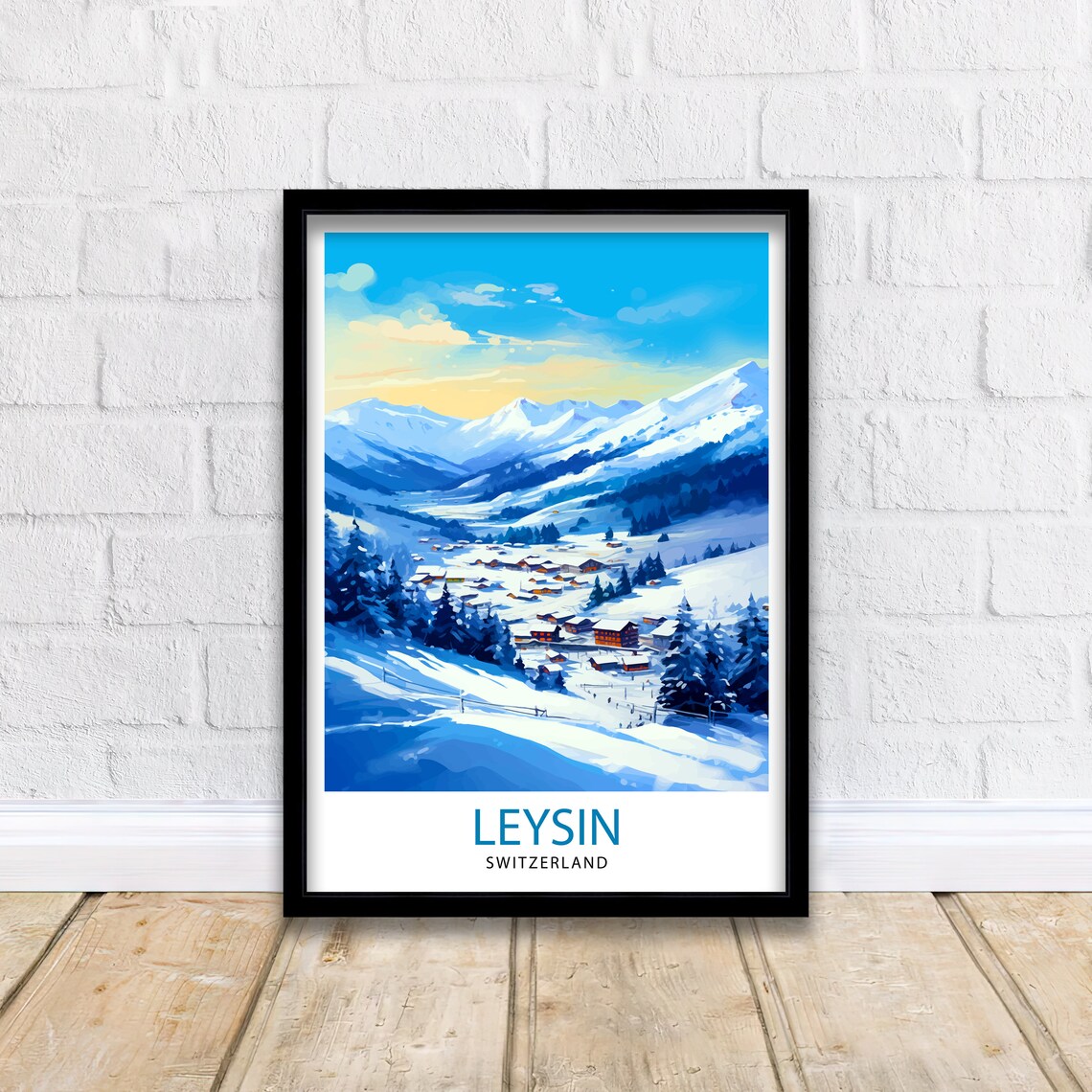 Leysin Switzerland Travel Poster, Wall Decor - Image 2