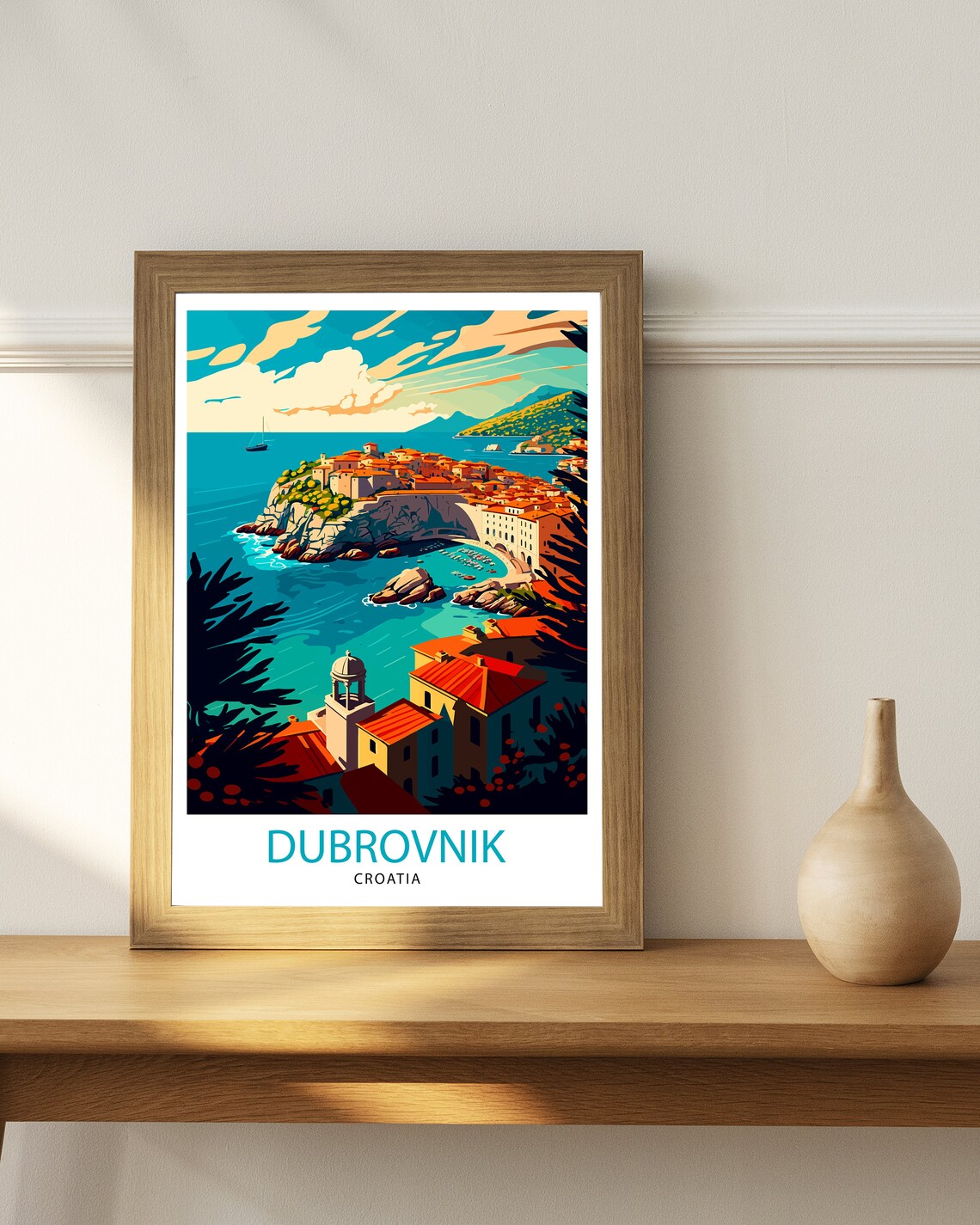 Dubrovnik Croatia Travel Poster, Europe Wall Decor - Image 3