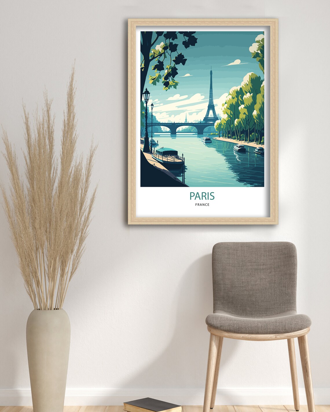 Paris Travel Poster, Eiffel Tower Wall Art - Image 3
