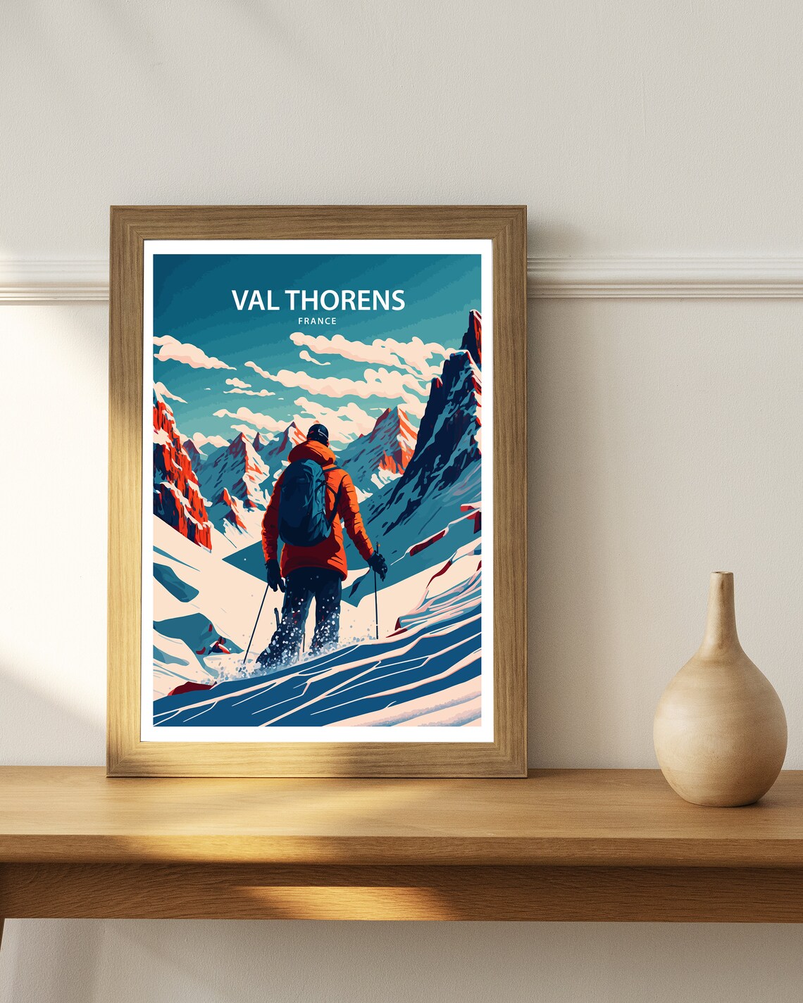 Val Thorens Vintage Ski Travel Poster - Image 2