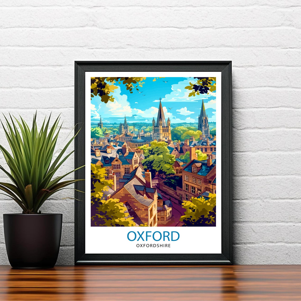 Oxford Oxfordshire Dreaming Spires University Rooftop Poster - Image 2