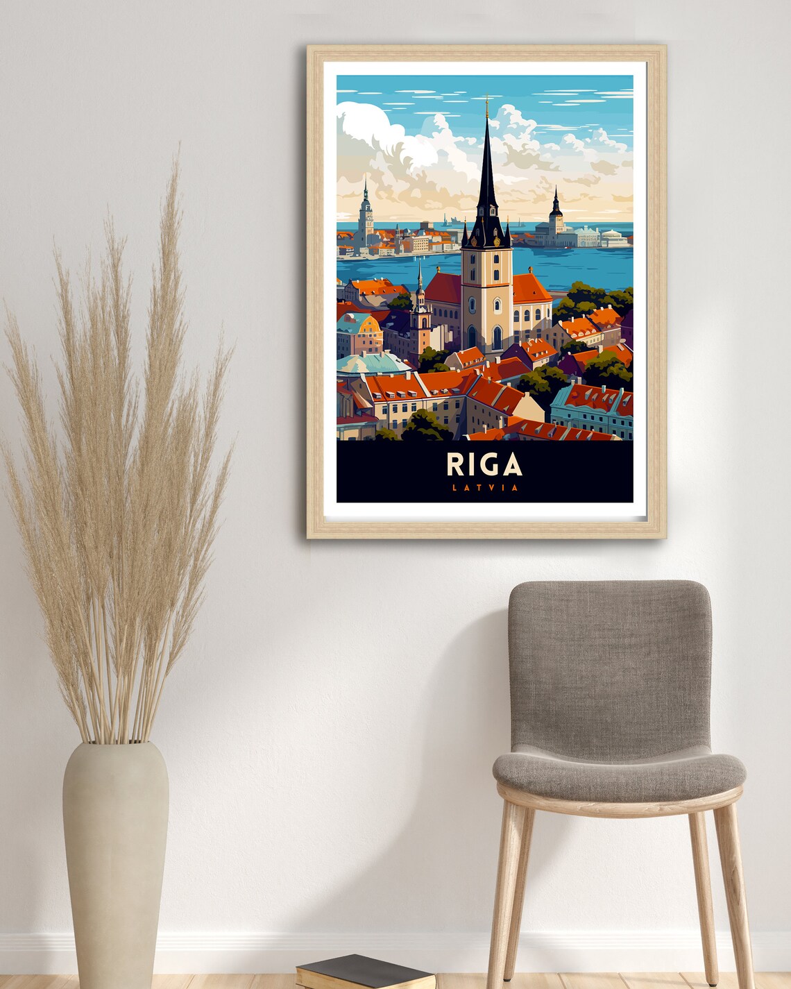 Riga Latvia Art Nouveau Architecture Travel Poster - Image 3