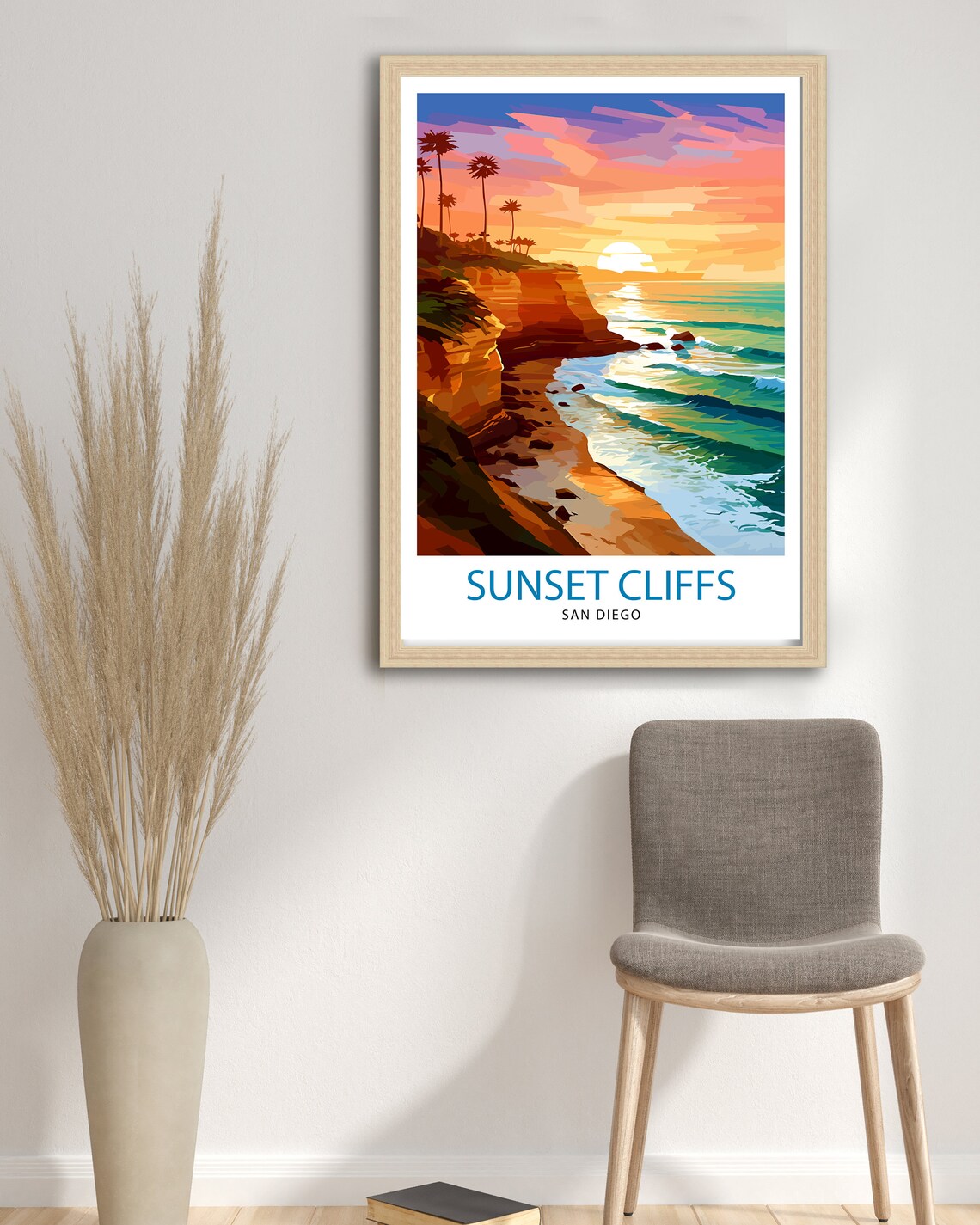 Sunset Cliffs San Diego Travel Poster, California - Image 3