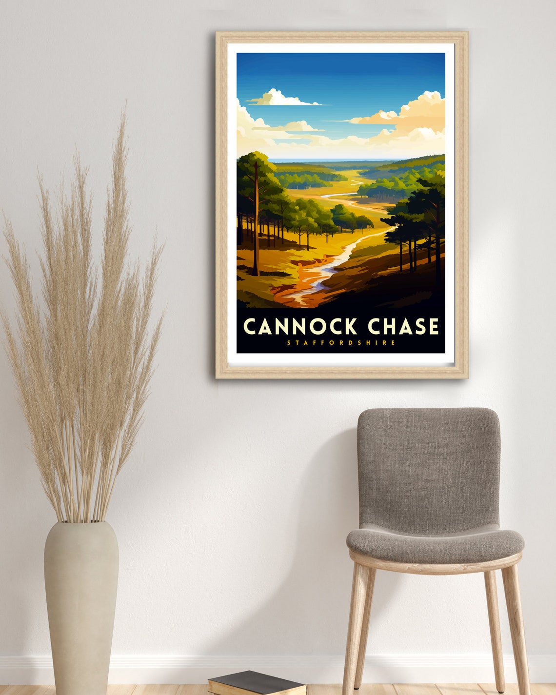 Cannock Chase Staffordshire Golden Forest Trail Vintage Travel Poster - Image 2