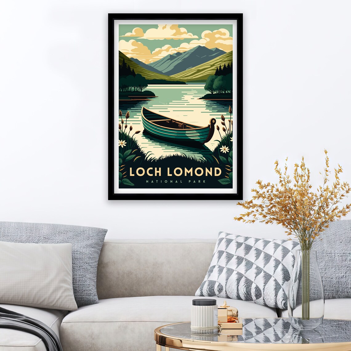 Loch Lomond Travel Print Scotland Loch Lomond Print Travel Poster Scotland Print Wall Art National Park Scottish Highlands - Image 2
