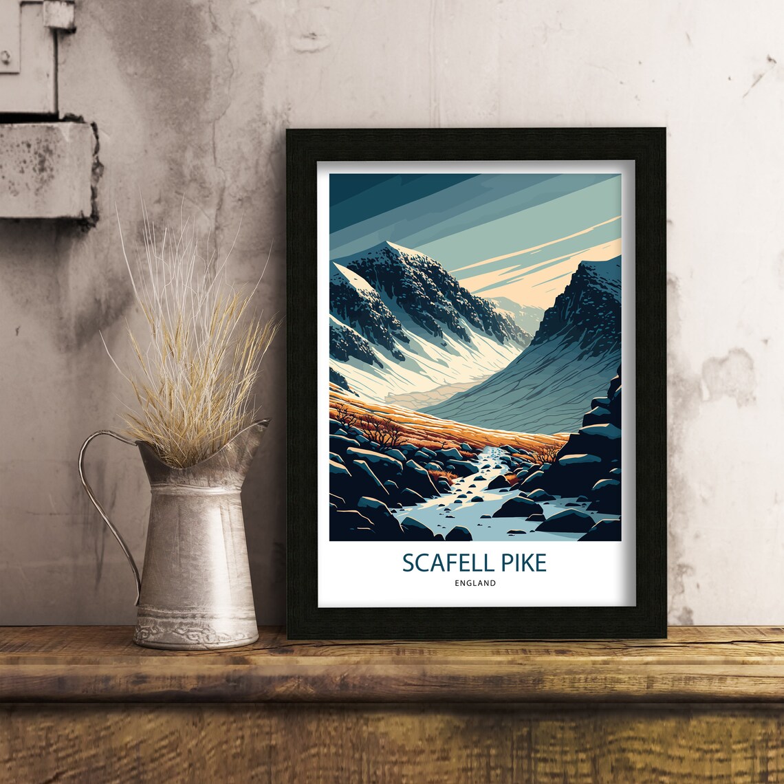 Scafell Pike Travel Poster, Lake District and Three Peaks - Image 2