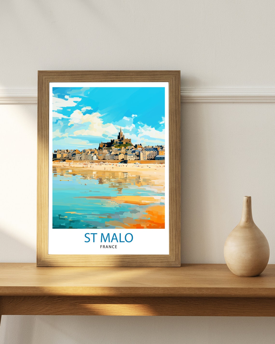 St Malo France Travel Print St Malo Wall Art St Malo Home Decor St Malo Illustration Travel Poster Gift For St Malo France Home - Image 2