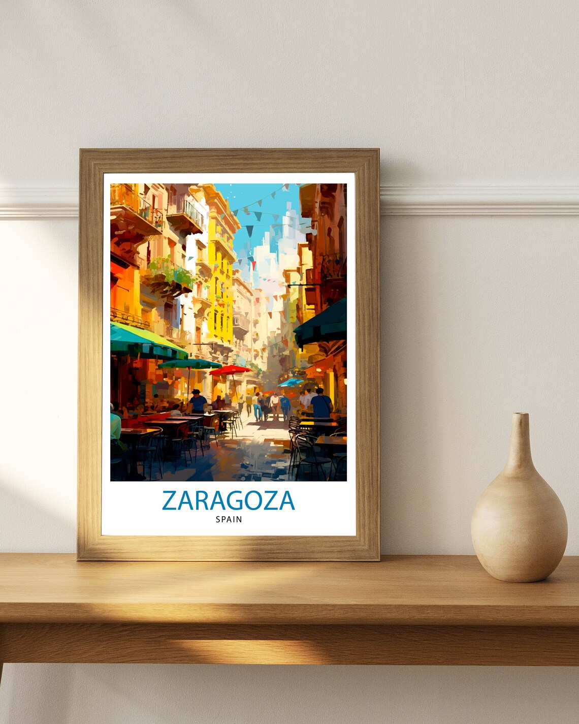 Zaragoza Spain Travel Poster, Europe Wall Decor - Image 2