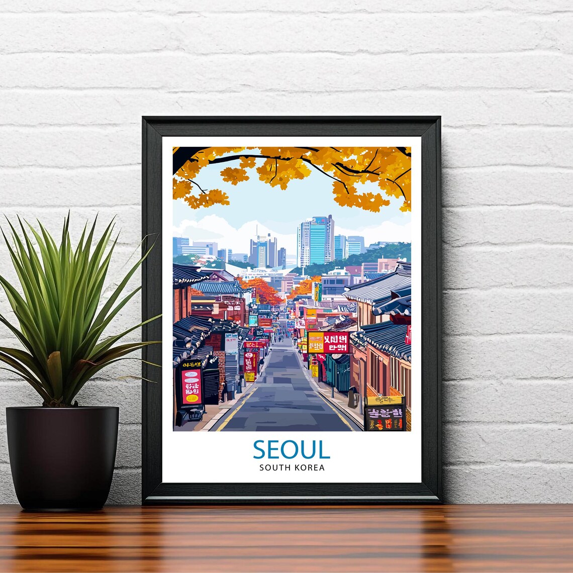 Seoul South Korea Travel Print Wall Decor Wall Art Seoul Cityscape Wall Hanging Home Dcor Korean Capital Gift Art Lovers Urban Print - Image 2
