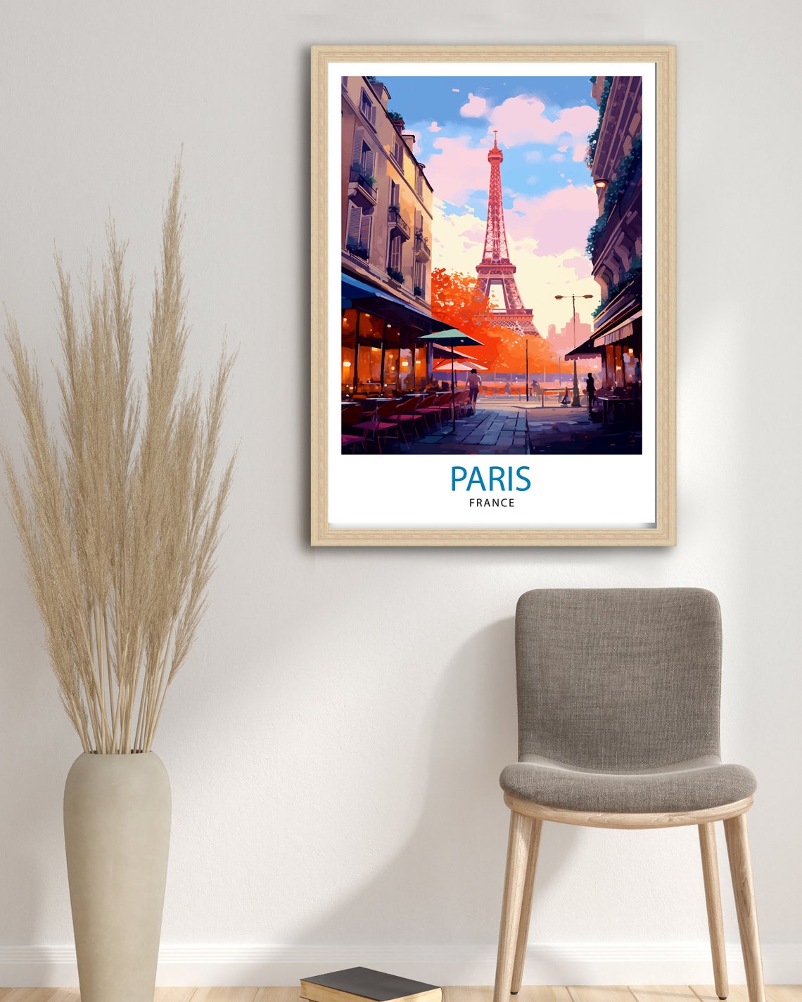 Paris France Travel Print Paris Wall Art Eiffel Tower Art France Travel Poster Paris Home Decor French Illustration Parisian Art Print - Image 3