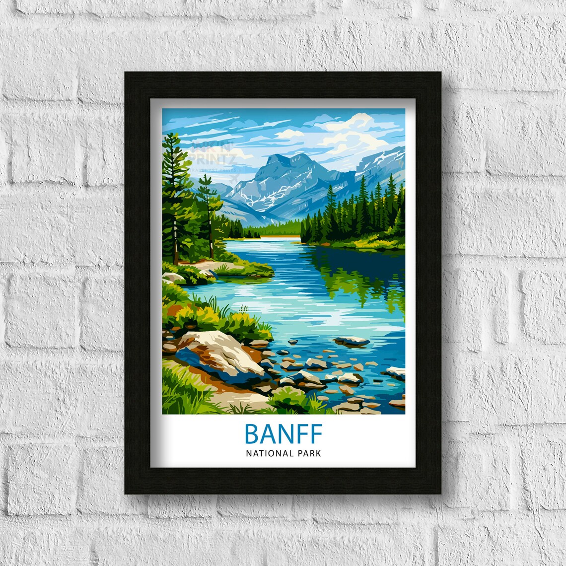 Banff National Park Travel Poster, Canada Illustration - Image 3