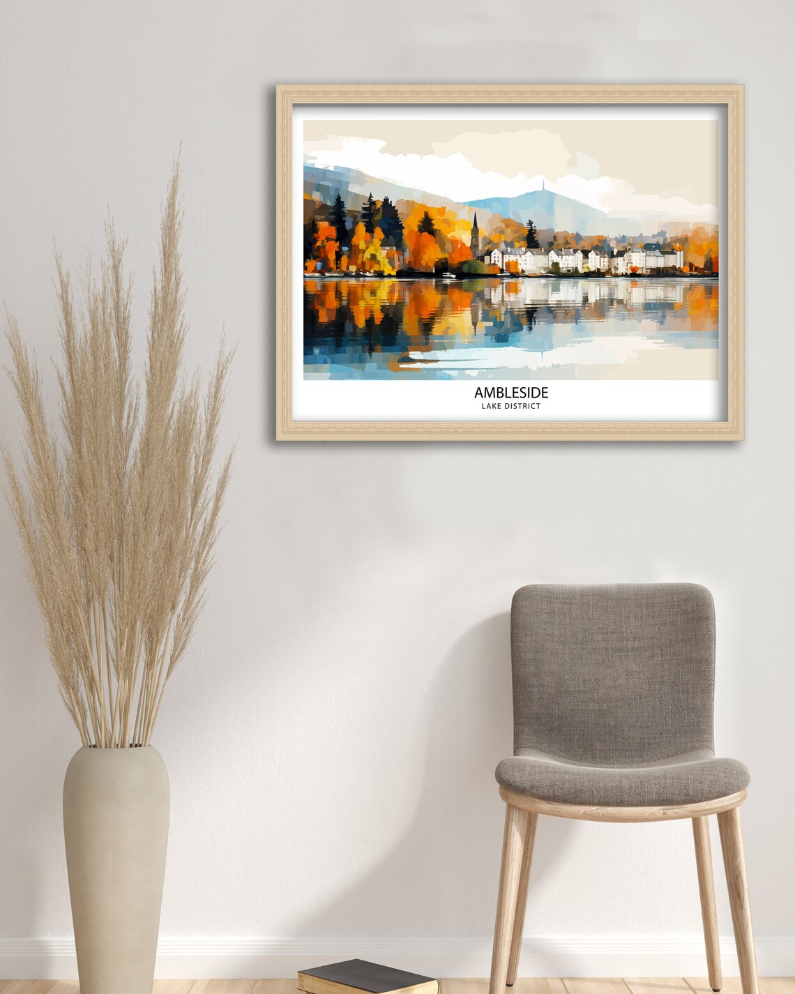 Ambleside Lake District Illustration Travel Poster - Image 2