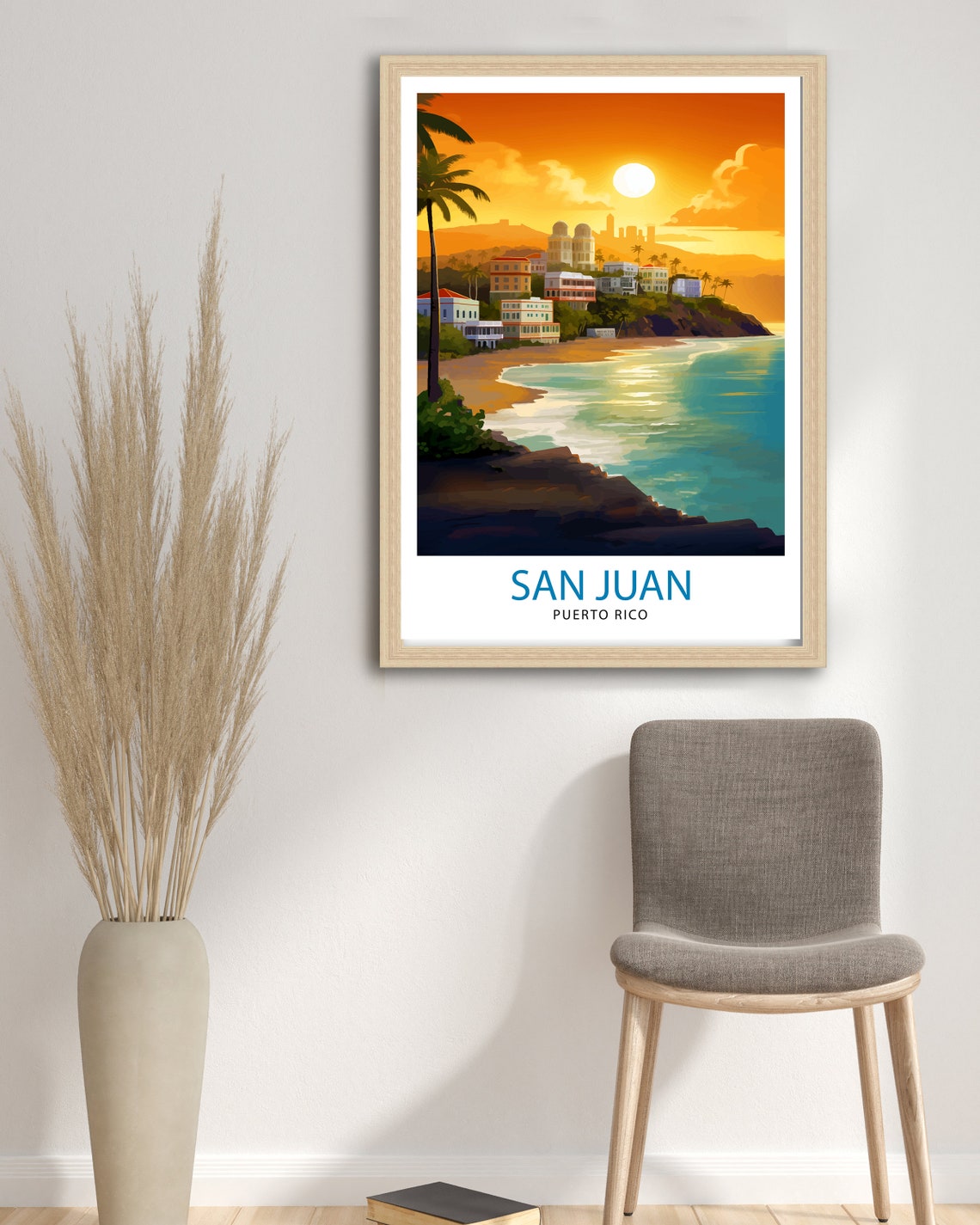 San Juan Puerto Rico Print Old San Juan Art Colorful Cityscape Poster Caribbean Island Wall Decor Puerto Rican Culture Illustration Tropical - Image 2