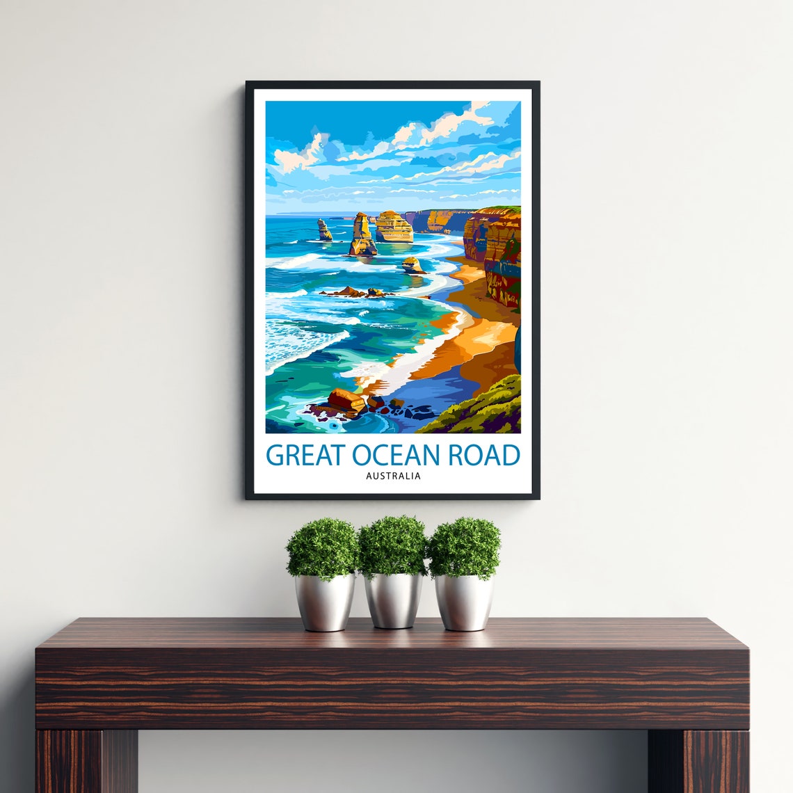 Great Ocean Road Australia Coastal Cliffs Sea Stacks Travel Poster - Image 3
