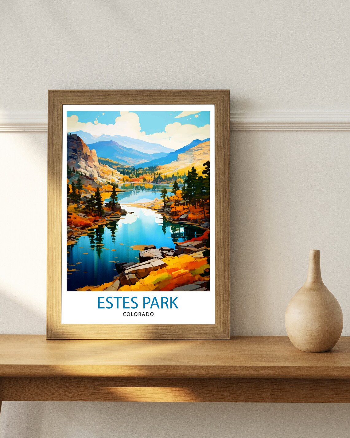 Estes Park Colorado Travel Poster, Rocky Mountain View - Image 2