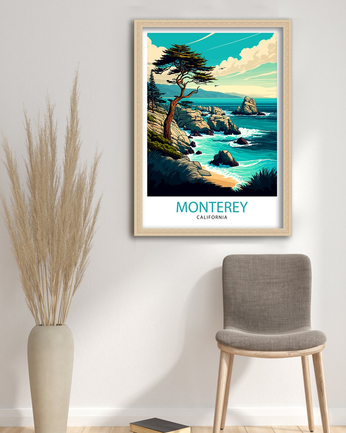 Monterey California Travel Poster, Home Living Decor - Image 3