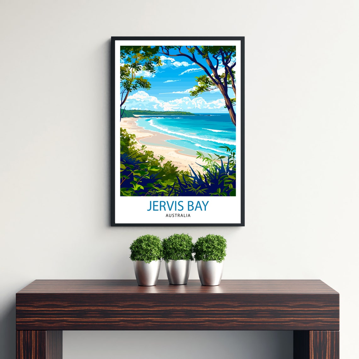 Jervis Bay Australia White Sand Beach Tropical Coast Scene Poster - Image 3