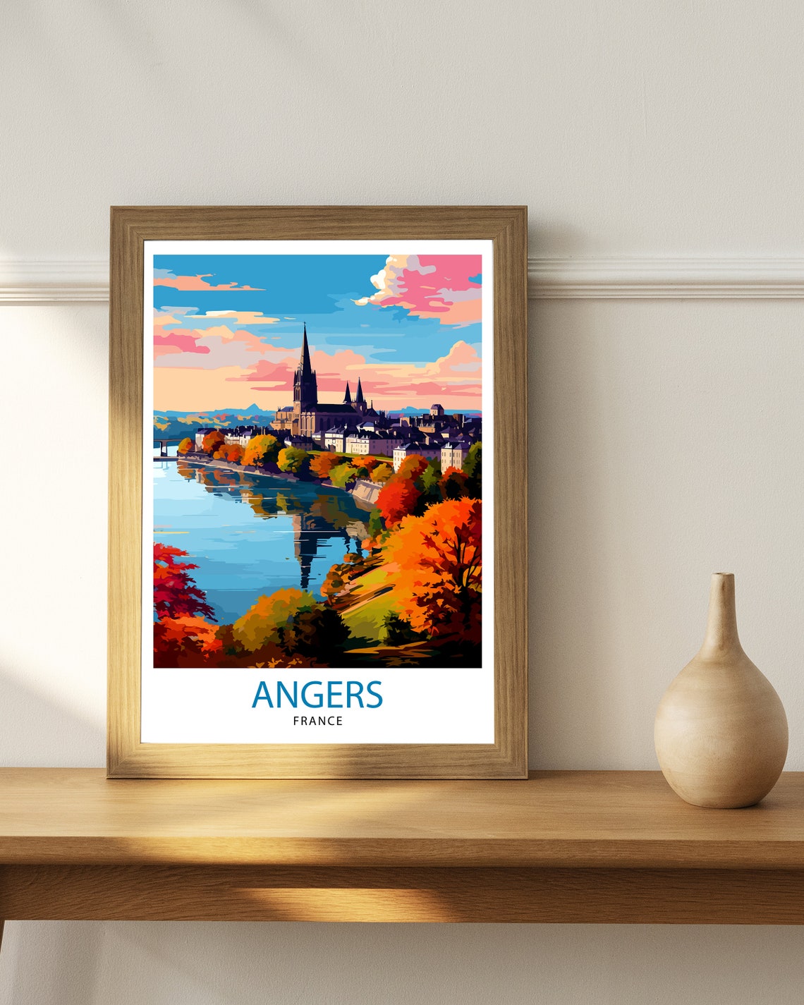 Angers France Travel Print Angers Wall Decor Angers Poster France Travel Prints Angers Art Print Angers Illustration Angers Wall Art - Image 2
