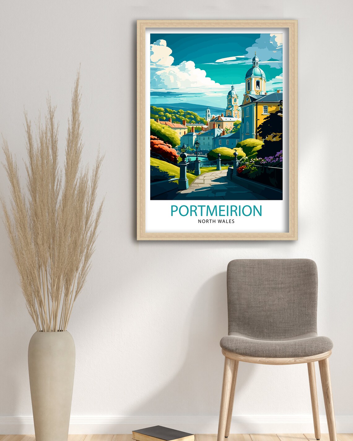 Portmeirion Wales Travel Poster, Home Decor - Image 3