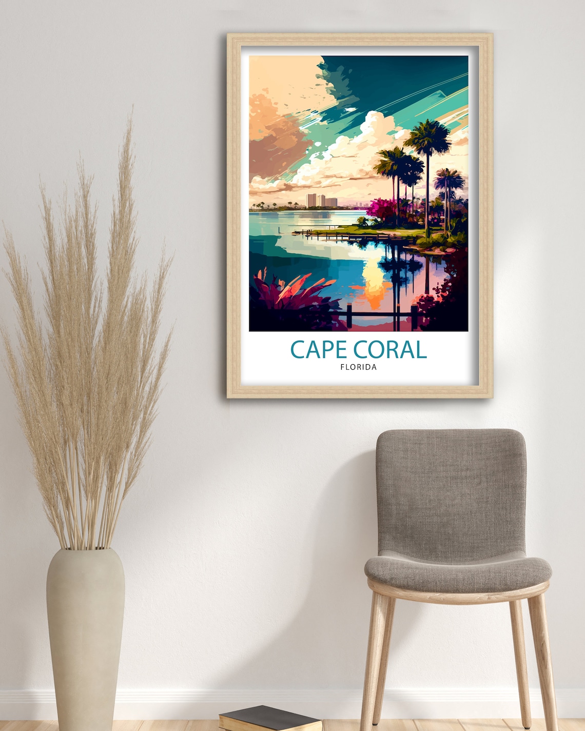 Cape Coral Florida Travel Poster, Coastal Wall Art - Image 2