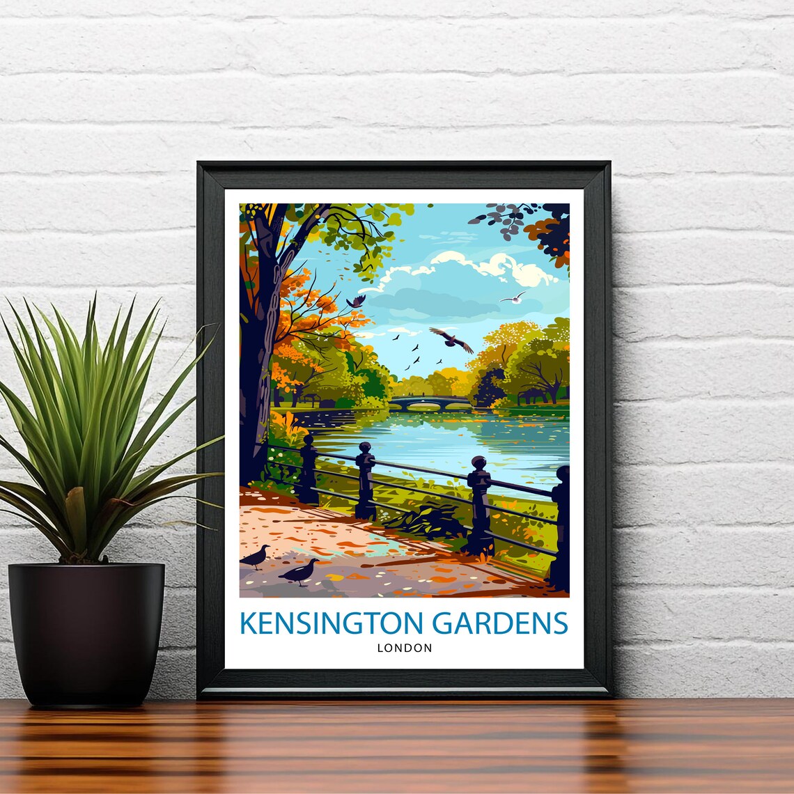 Kensington Gardens London Travel Poster, Wall Decor - Image 2