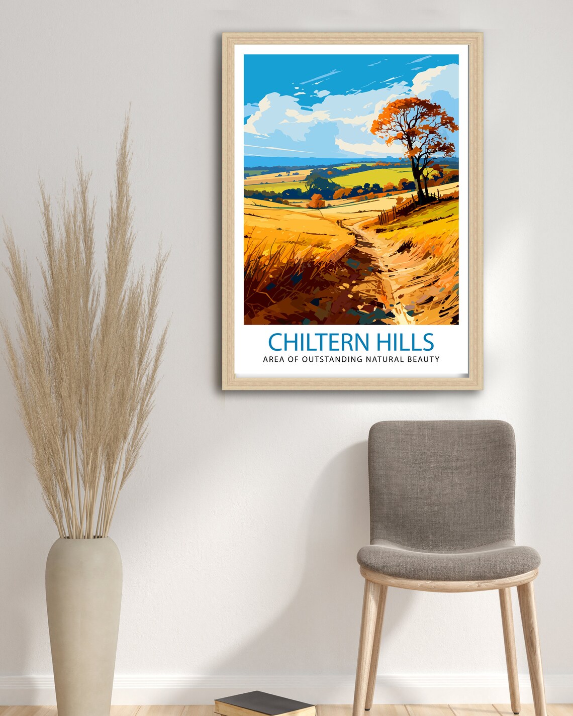 Chiltern Hills Golden Countryside Autumn Path English Area Poster - Image 2