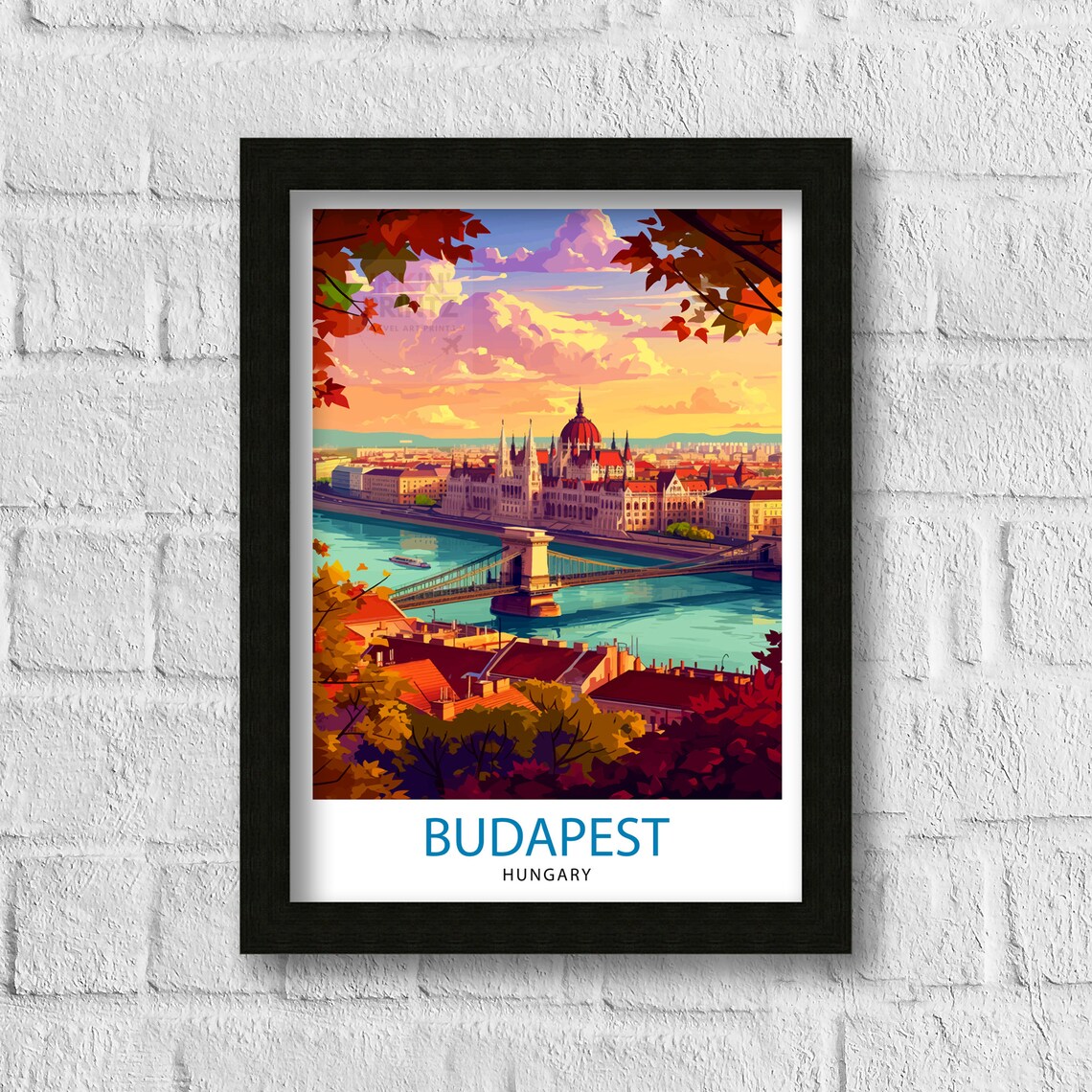 Budapest Hungary Travel Poster, European Travel Decor - Image 3