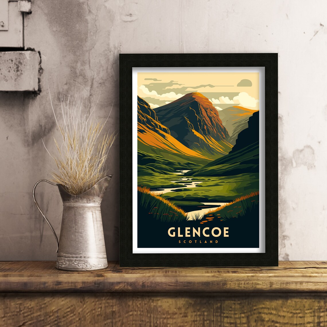 Glencoe Scotland Travel Poster, European Landscape - Image 3