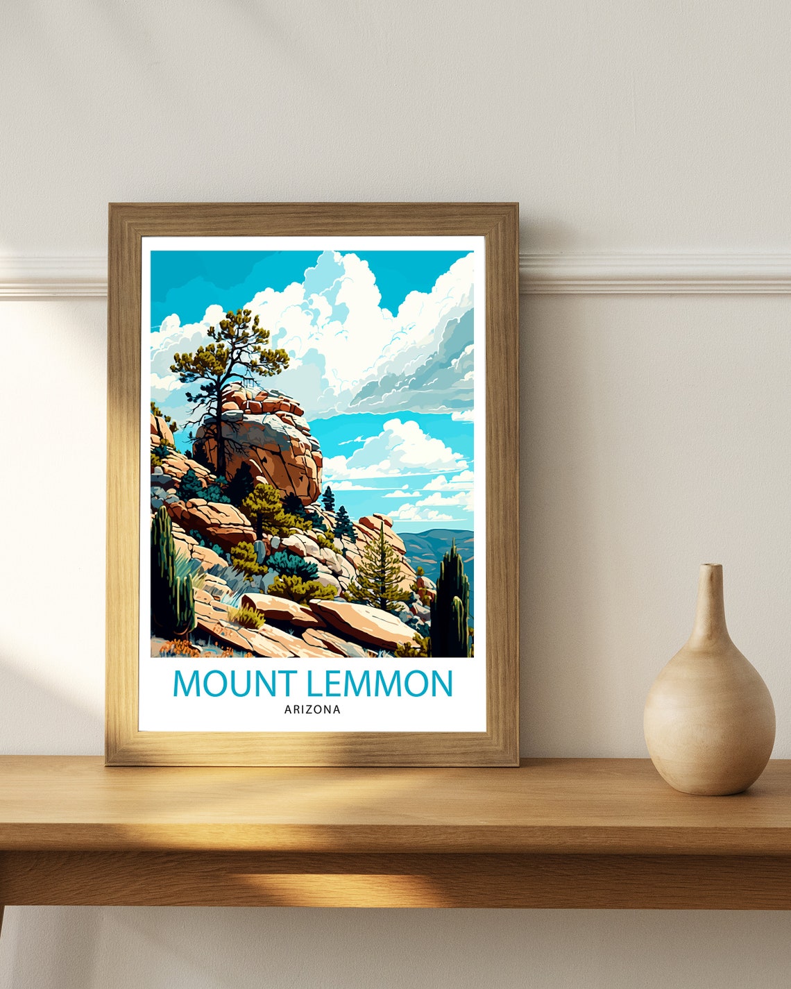 Mount Lemmon Arizona Rocky Summit Pine Clouds Vintage Travel Poster - Image 2