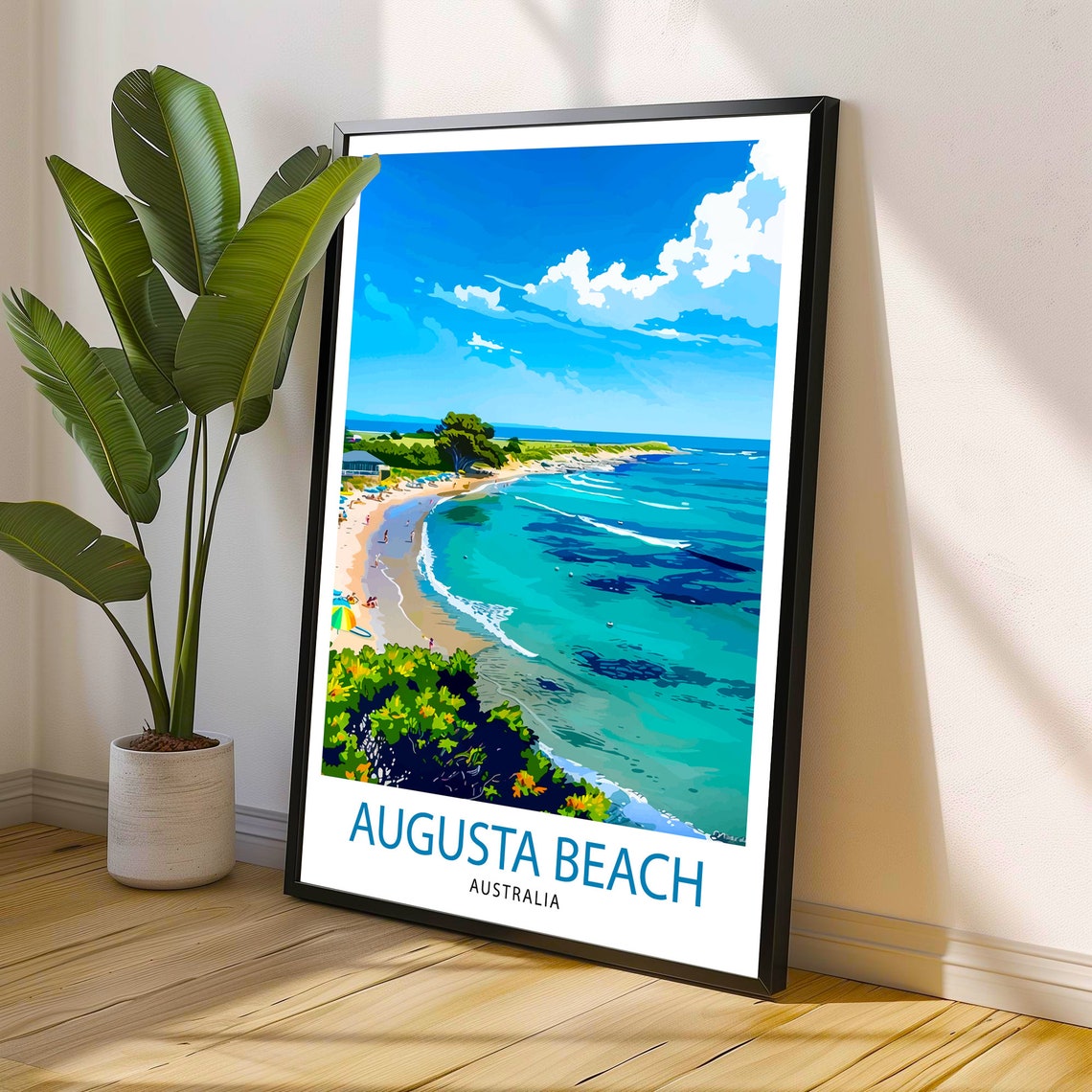 Augusta Beach Australia Turquoise Bay Coastal Surf Art Poster - Image 3