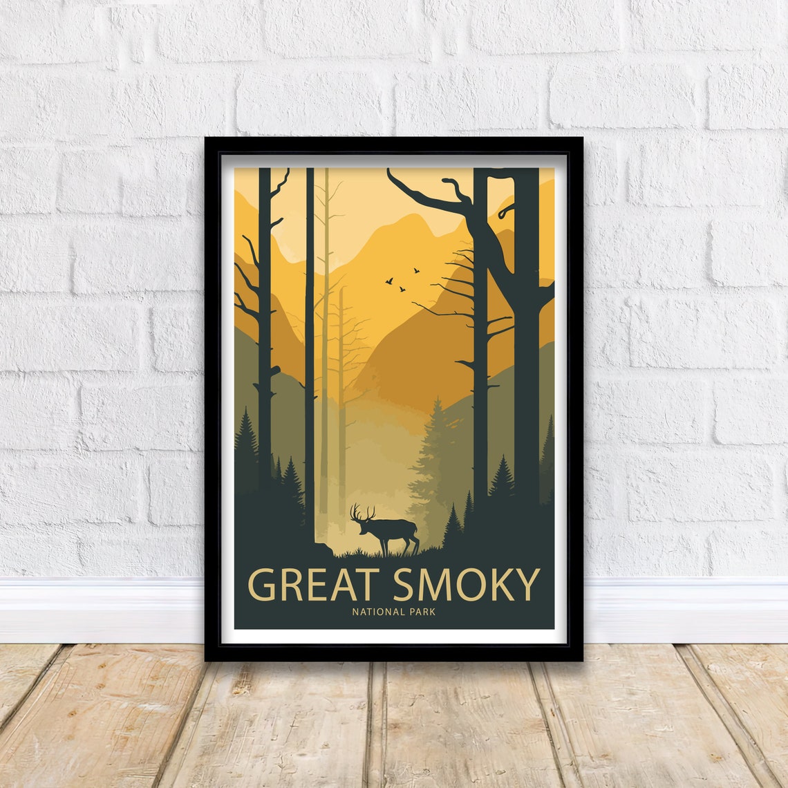 Great Smoky Mountain Travel Print Smoky Mountains Great Smoky National Park National Park Print Wall Art National Park Poster - Image 2