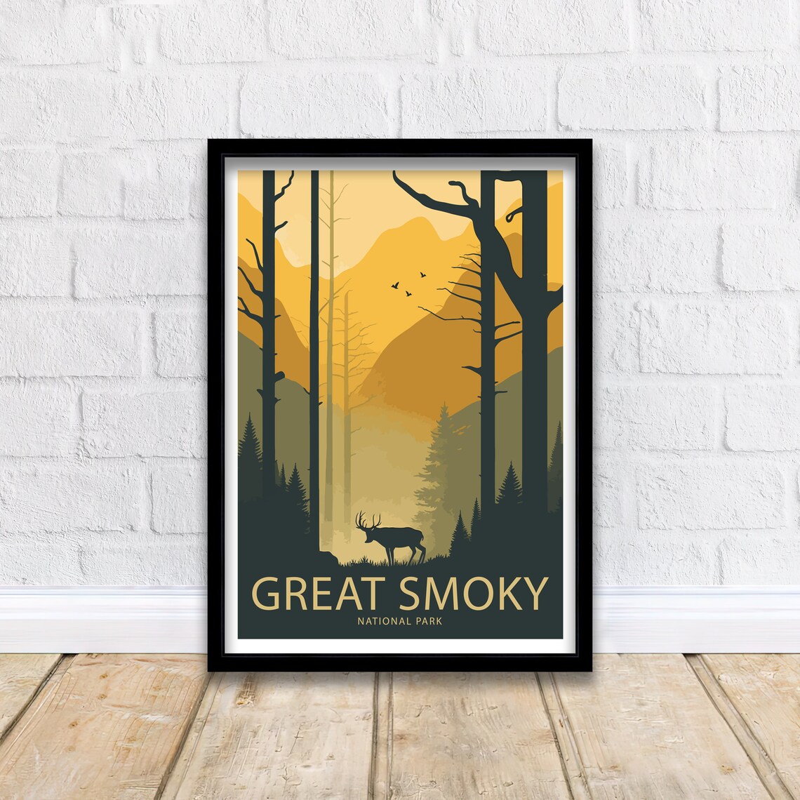 Great Smoky Mountains National Park Golden Forest Elk Poster - Image 2