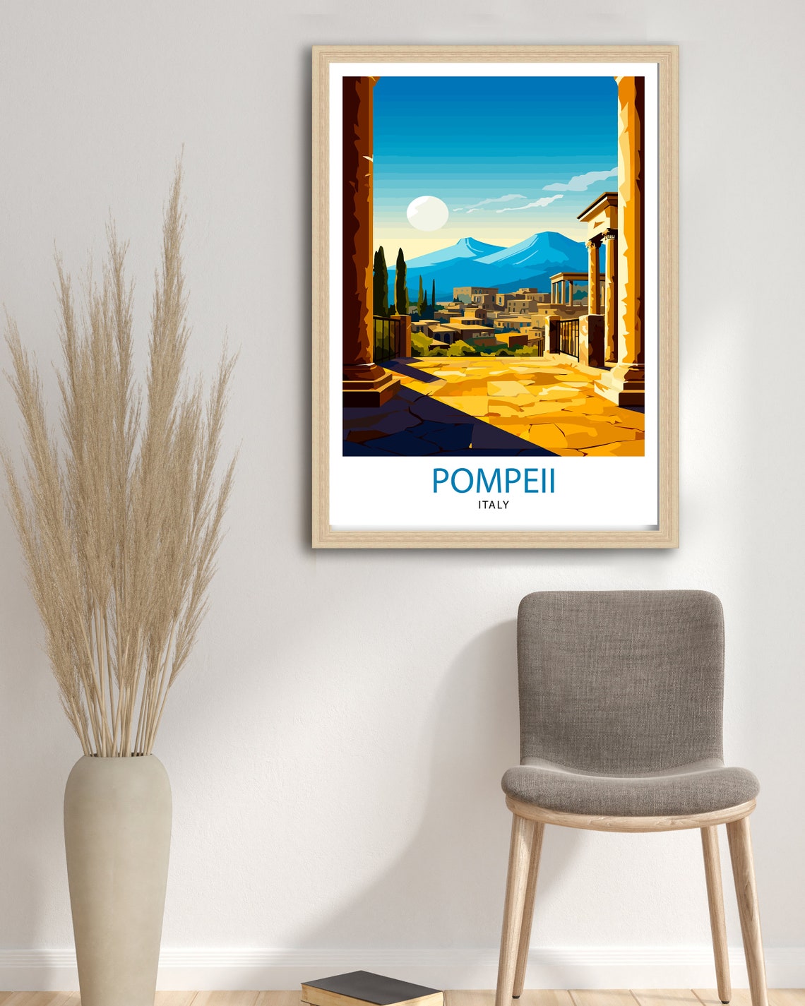 Pompeii Italy Ancient Ruins Columns Mount Vesuvius View Poster - Image 3