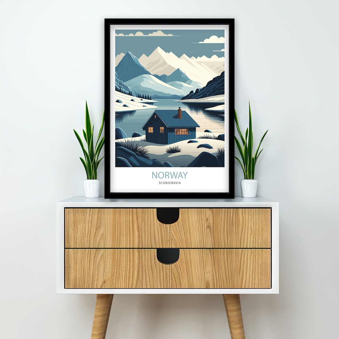 Norway Travel Poster, Scandinavian Retro Art Print - Image 3