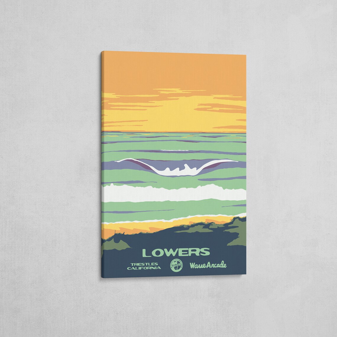 Lowers Trestles Print National Parks Vintage Style Surf Art Framedunframed Coastal Print - Image 2