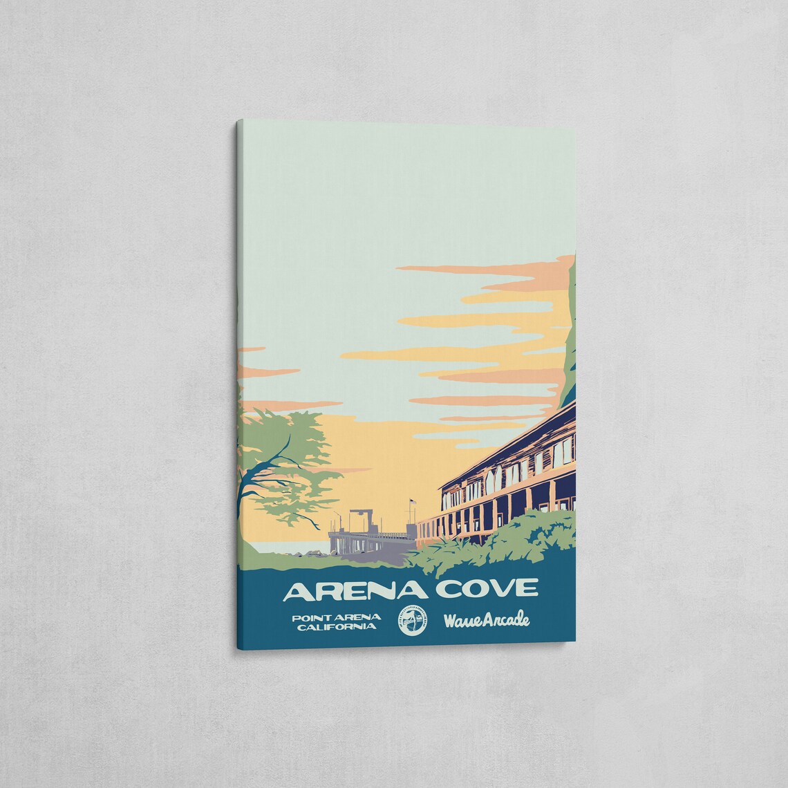 Arena Cove Point Arena California Harbor Sunset Coastal Travel Print - Image 2