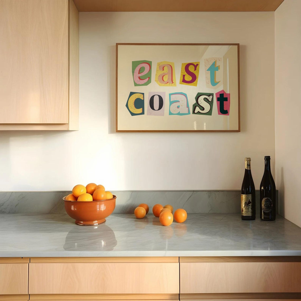 East Coast Colorful Ransom Note Cutout Letter Collage Poster - Image 4