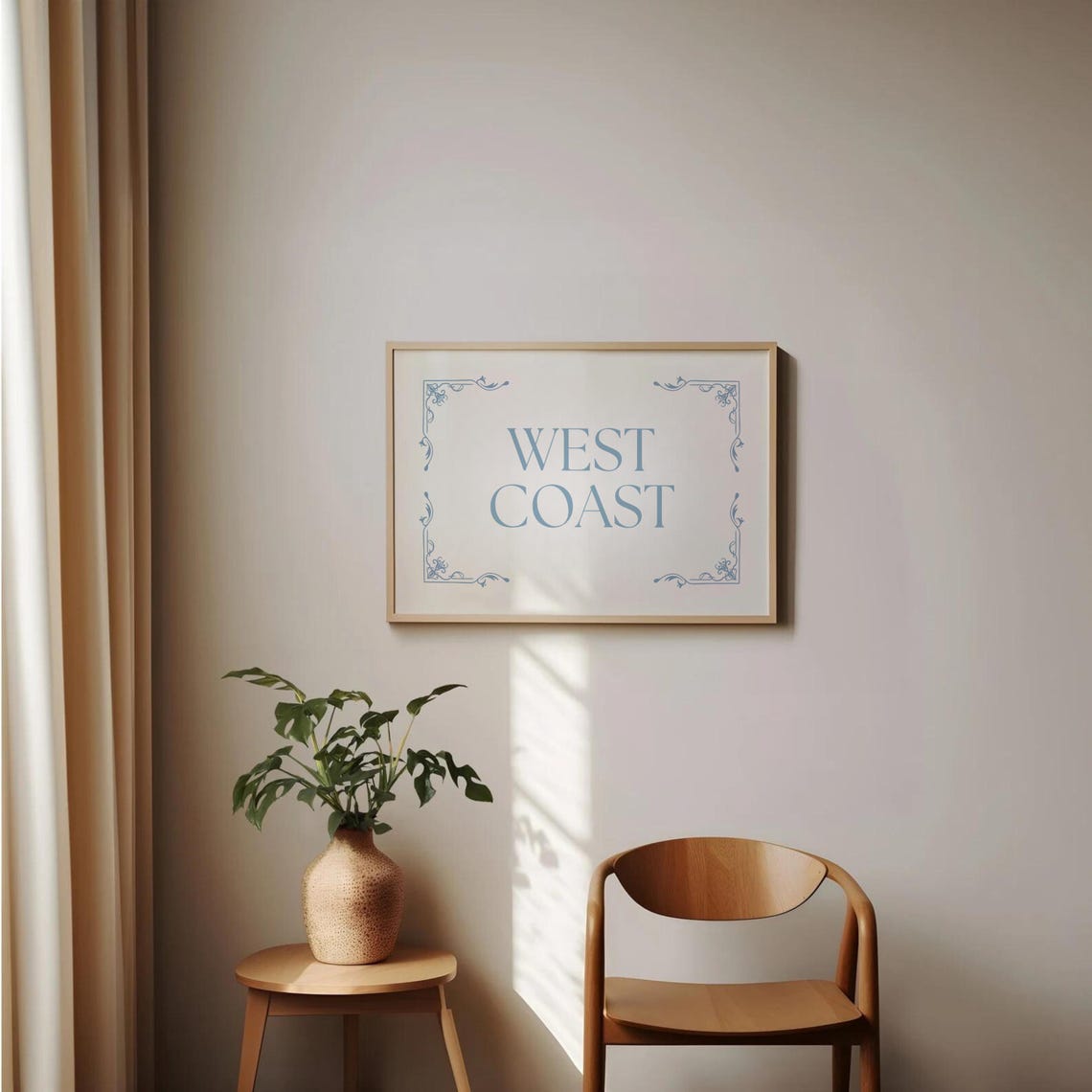 West Coast Floral Border Elegant Serif Typography Style Poster - Image 4