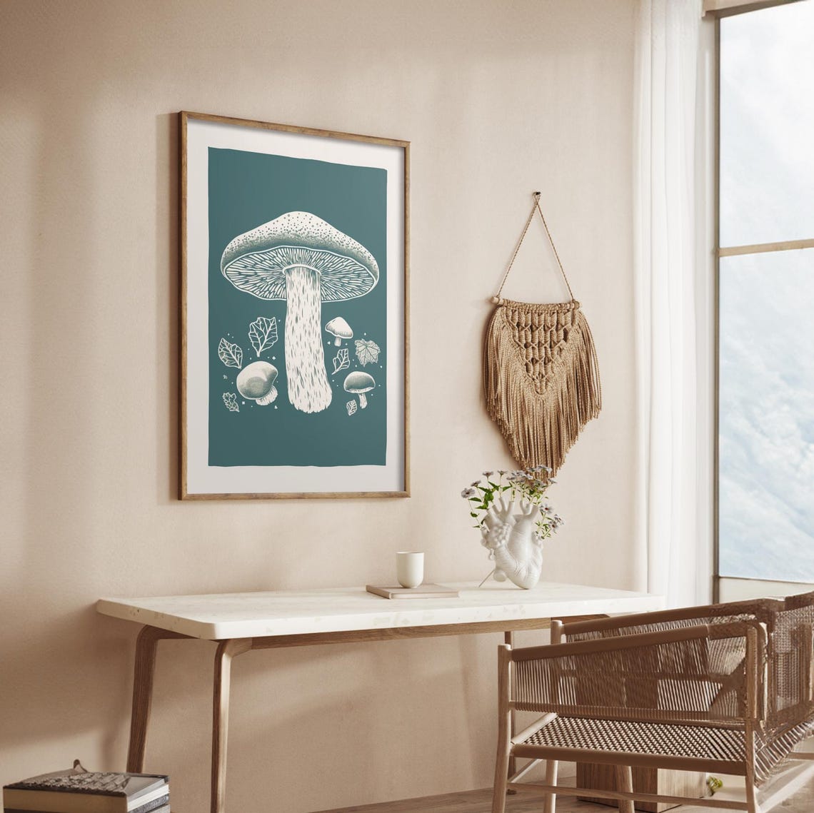 Wild Mushroom Engraved Vintage Botanical Illustration Fungi Poster - Image 3
