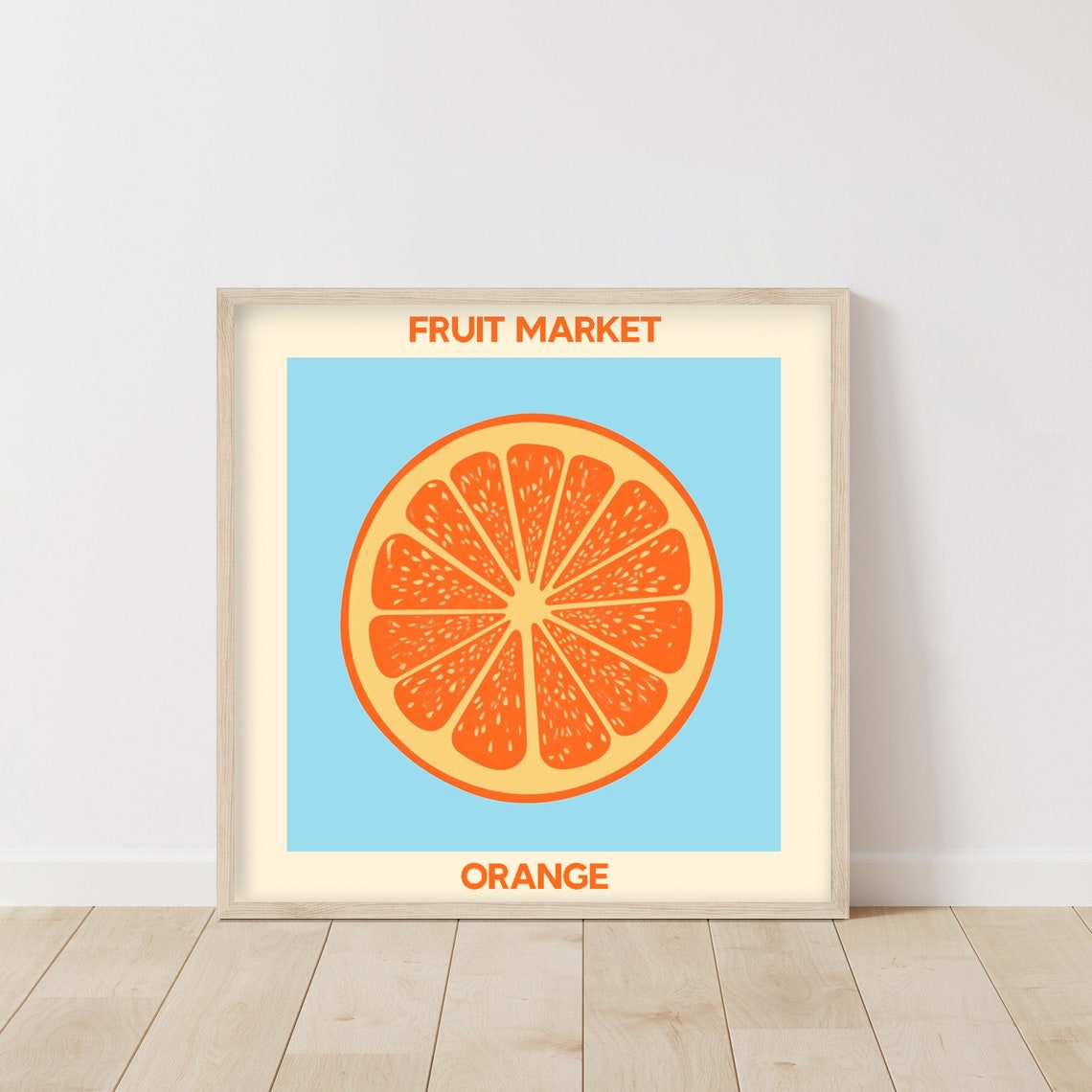 Fruit Market Orange Slice Poster Retro Kitchen Citrus Wall Decor Art