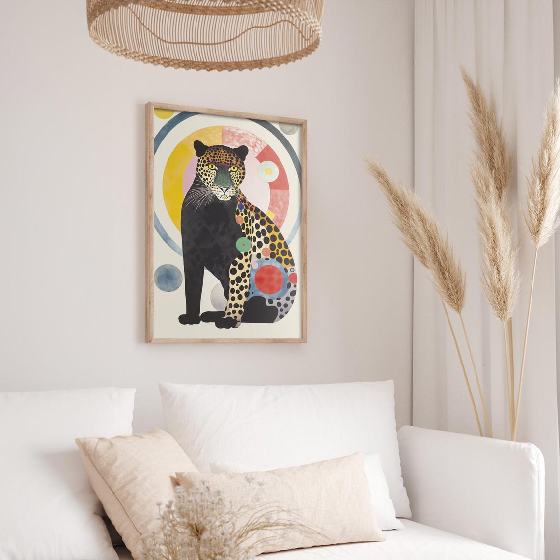 Leopard Half Black Panther Colorful Abstract Animal Art Poster - Image 3