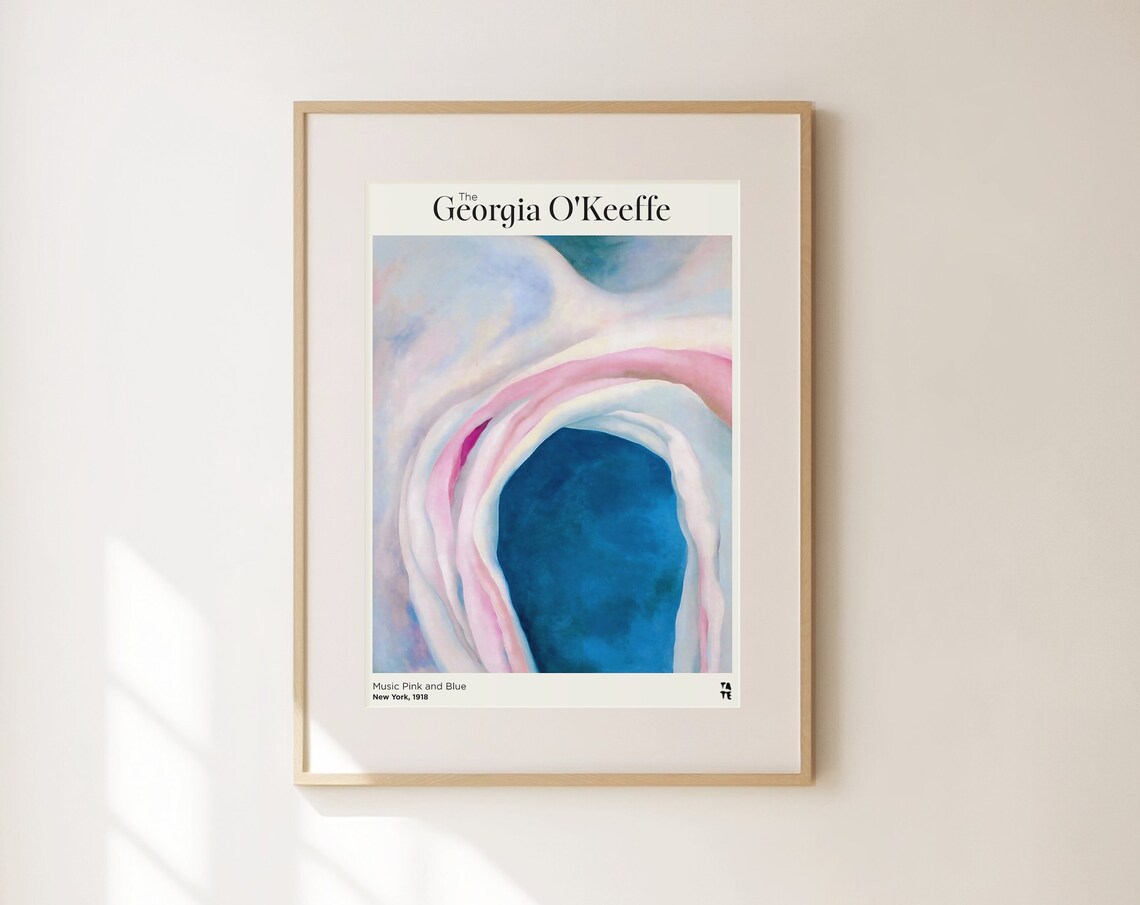 Georgia O'Keeffe Music Pink And Blue Abstract Floral Tate Art Poster